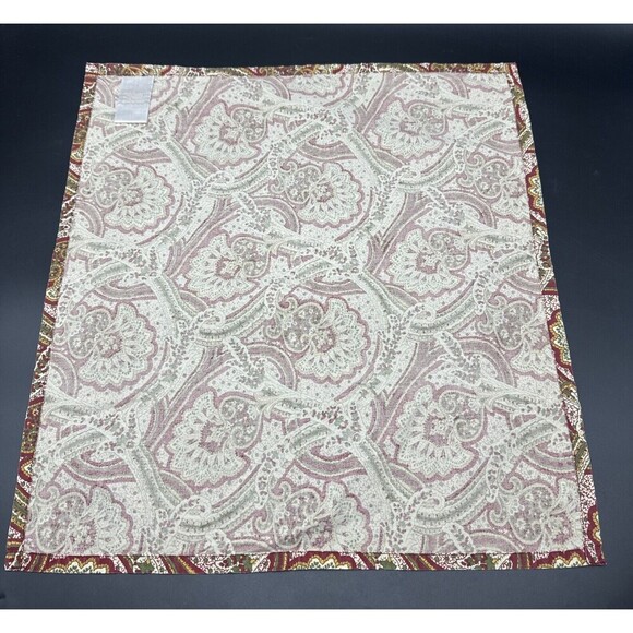 Williams Sonoma PAISLEY Cotton Napkins Made In India 20” Red Green Yellow - Picture 3 of 5
